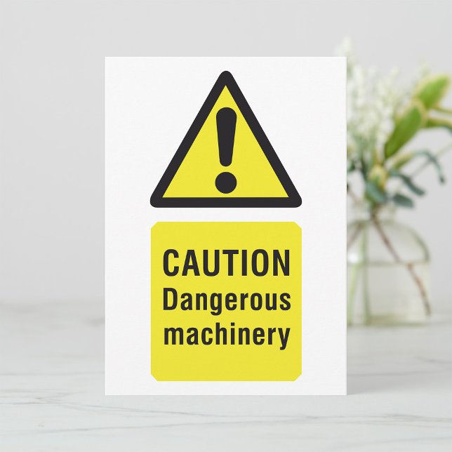 Caution Dangerous Machinery Sign Invitation (Creator Uploaded)