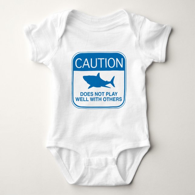 Caution – Does Not Play Well With Others Baby Bodysuit (Front)