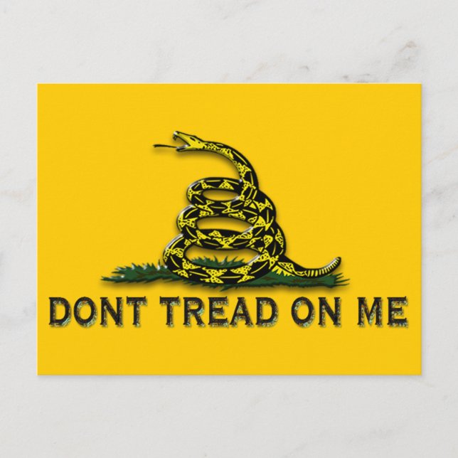 CAUTION "Don't Tread On Me" FLAG Postcard (Front)