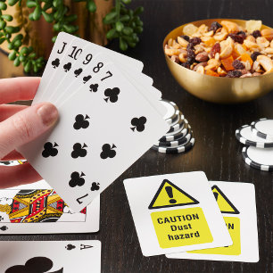 Caution Dust Hazard Sign Playing Cards