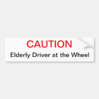 caution, elderly driver at the wheel