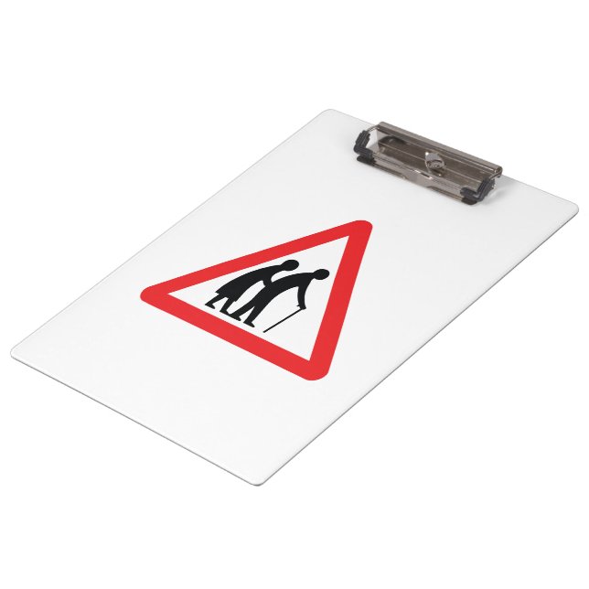 CAUTION Elderly People - UK Traffic Sign Clipboard (Angled)