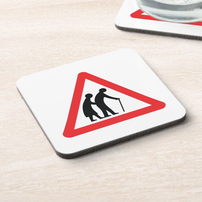 CAUTION Elderly People - UK Traffic Sign Coaster (Left Side)