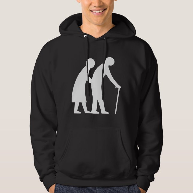 CAUTION Elderly People - UK Traffic Sign Hoodie (Front)