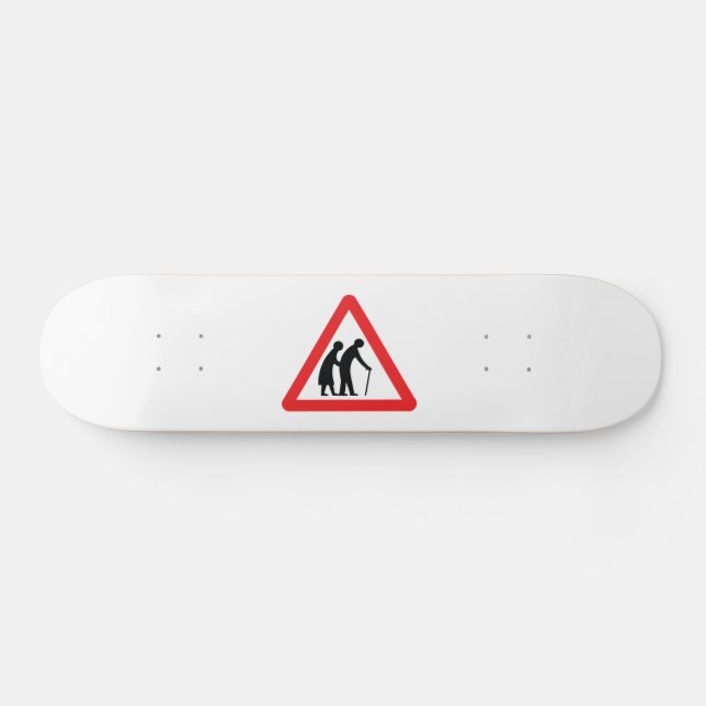 CAUTION Elderly People - UK Traffic Sign Skateboard (Horz)