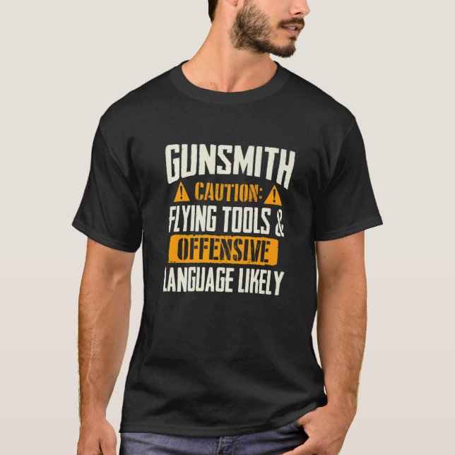 Caution Flying Tools & Offensive Language Likely G T-Shirt (Front)