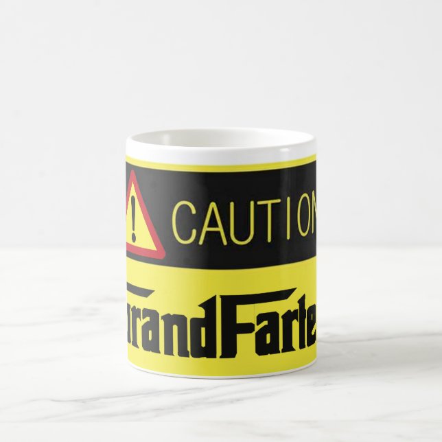 Caution: Grand Farter Funny Dad Joke Father's Day Coffee Mug (Center)