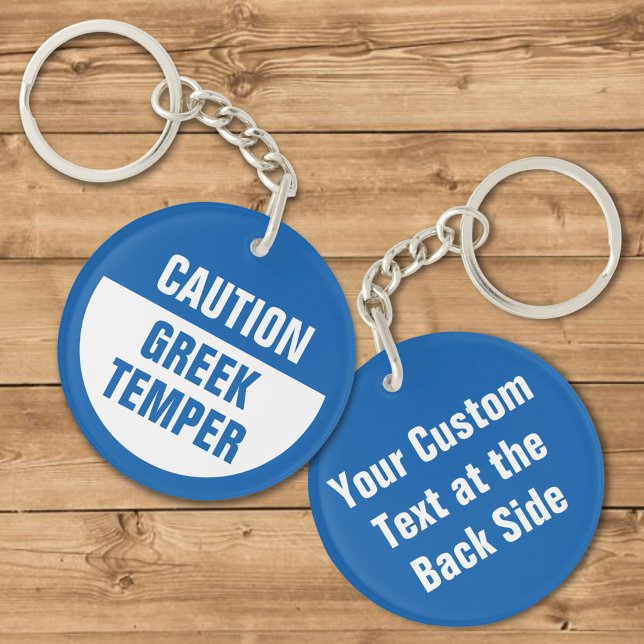 Caution Greek Temper Keychain (Creator Uploaded)