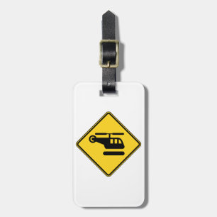 Caution Helicopter Sign Luggage Tag