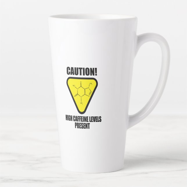 Caution! High Caffeine Levels  Latte Mug (Right)