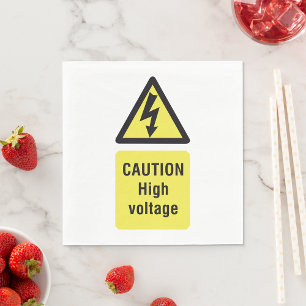 Caution High Voltage Napkin