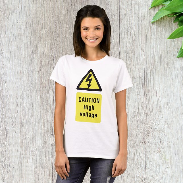 Caution High Voltage Warning Sign T-Shirt (Creator Uploaded)