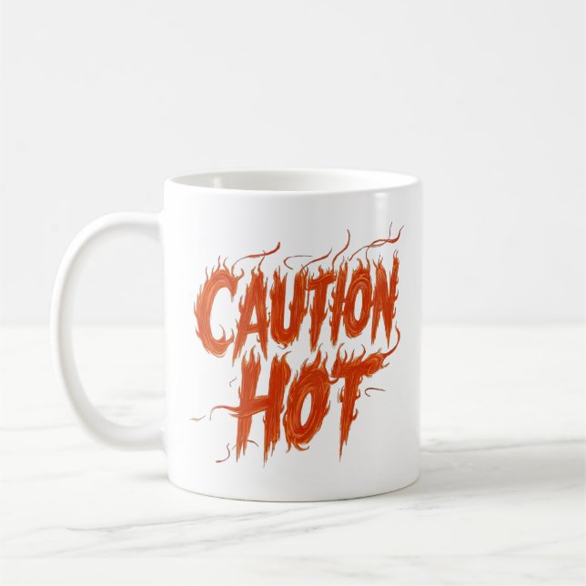 Caution Hot Coffee Mug (Left)