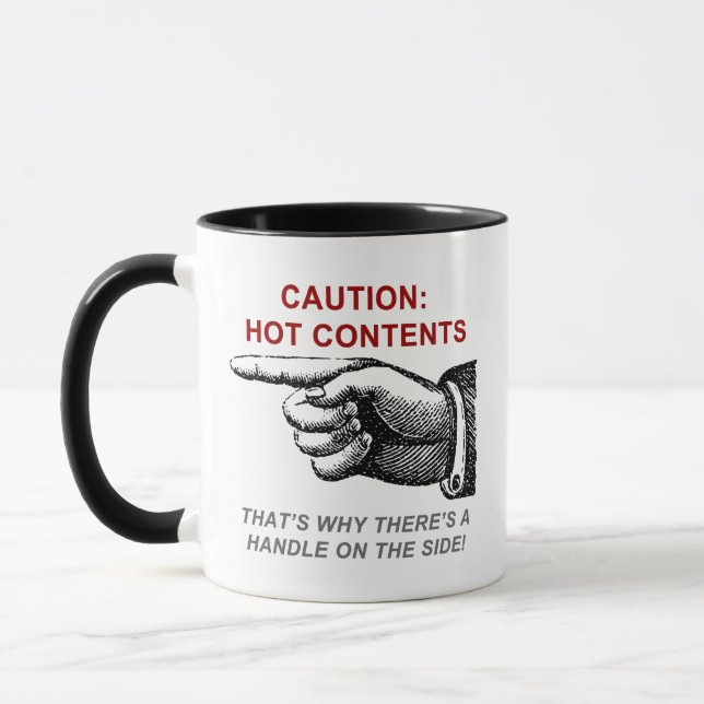 CAUTION HOT CONTENTS MUG (Left)
