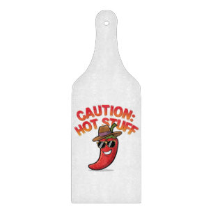 Caution: Hot Stuff Design - Fun Chili Pepper Cutting Board