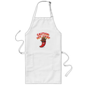 Caution: Hot Stuff Design - Fun Chili Pepper Long Apron