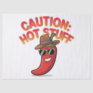 Caution: Hot Stuff Design - Fun Chili Pepper Tissue Paper