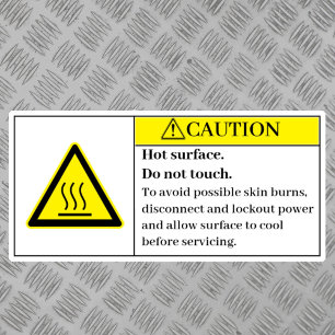 Caution Hot Surface Label