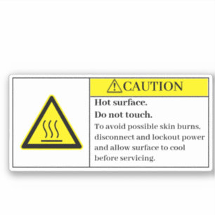 Caution Hot Surface Label