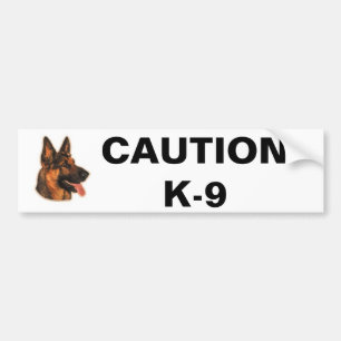 CAUTION  K-9 BUMPER STICKER
