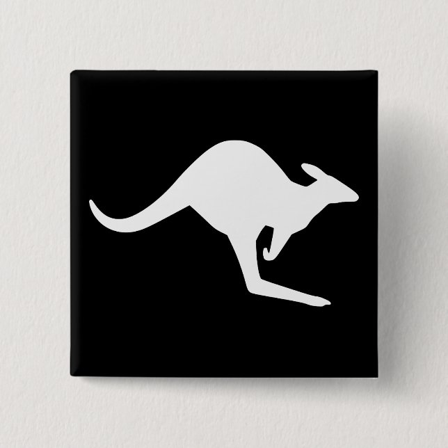 Caution Kangaroo 15 Cm Square Badge (Front)