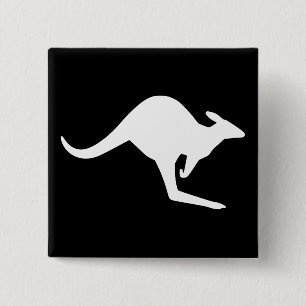 Caution Kangaroo 15 Cm Square Badge