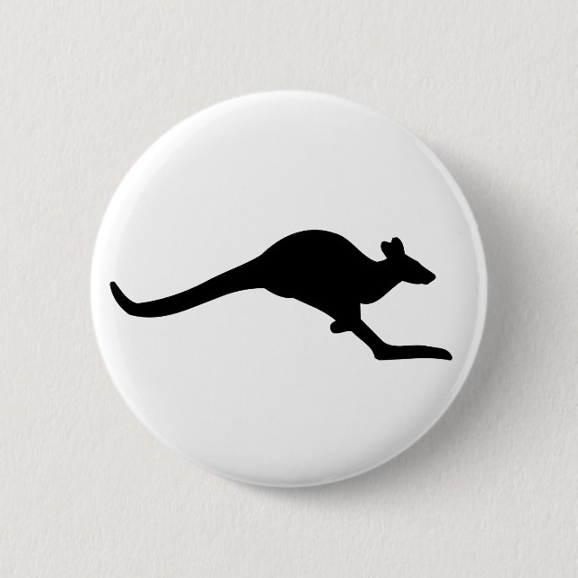 Caution Kangaroo 6 Cm Round Badge (Front)