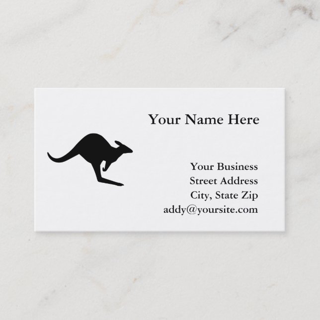 Caution Kangaroo Business Card (Front)