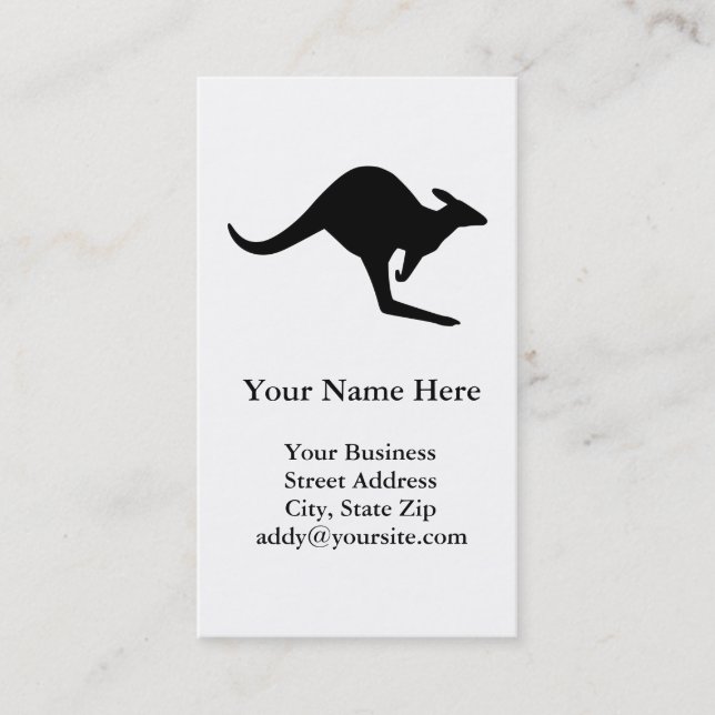 Caution Kangaroo Business Card (Front)