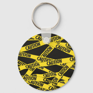 Caution Key Ring