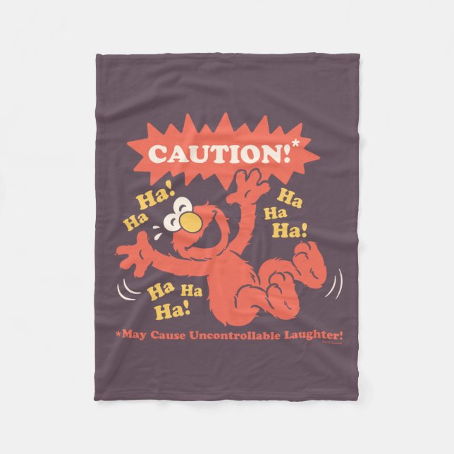 Caution Laughing Elmo Ahead Fleece Blanket (Front)
