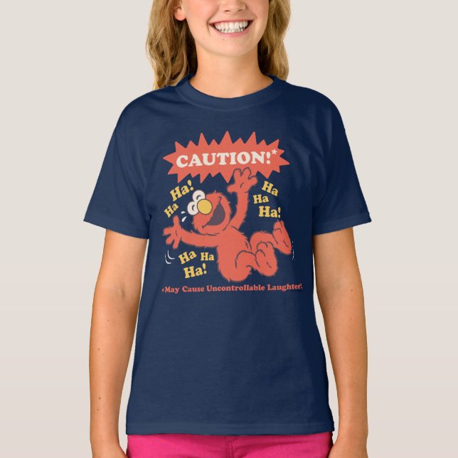 Caution Laughing Elmo Ahead T-Shirt (Front)