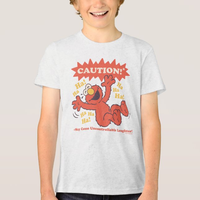Caution Laughing Elmo Ahead Tri-Blend Shirt (Front)