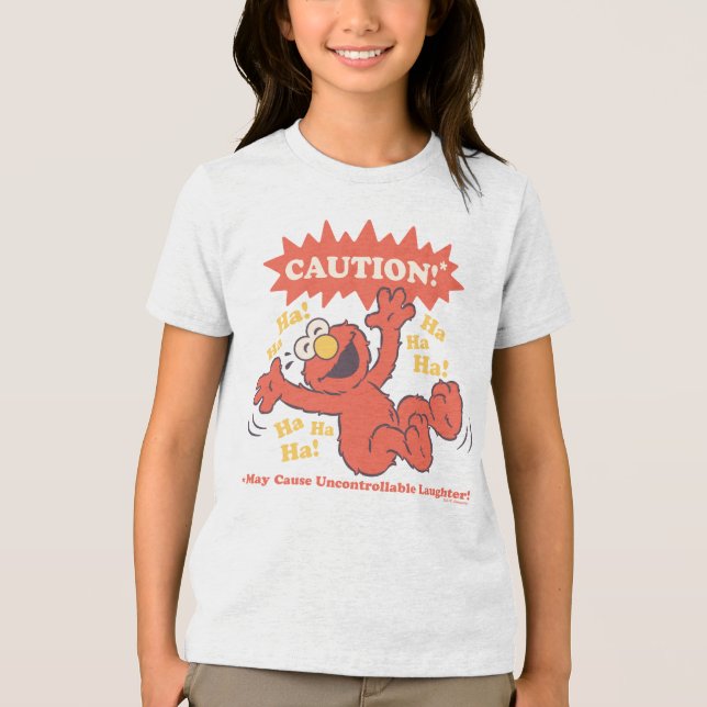 Caution Laughing Elmo Ahead Tri-Blend Shirt (Front)
