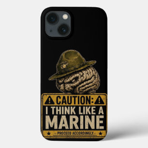 Caution Marine Mindset Brain iPhone 13 Case