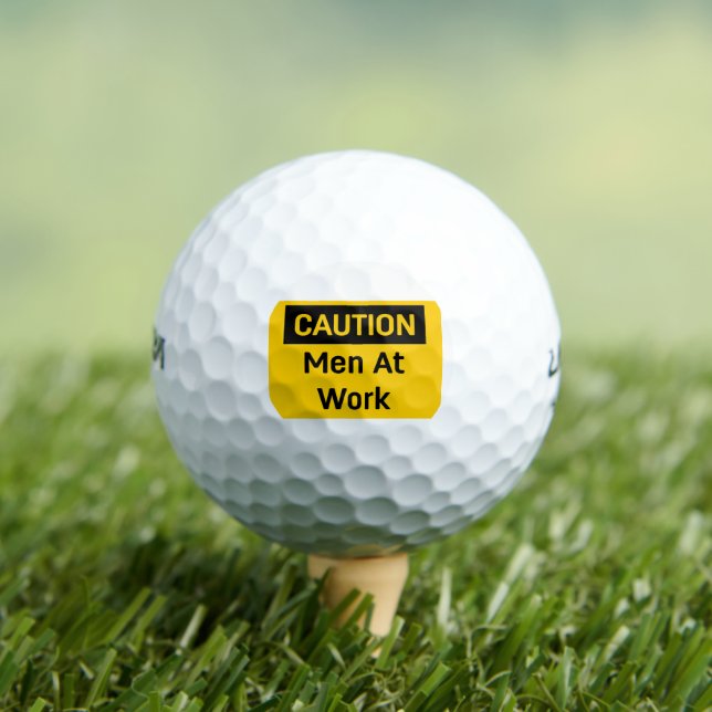 CAUTION Men at Work Golf Balls (Insitu Tee)