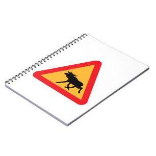 Caution Moose Swedish Traffic Sign Notebook