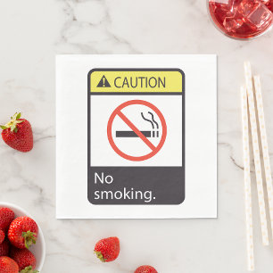 Caution No Smoking Sign Napkin