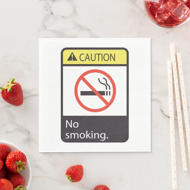Caution No Smoking Sign Napkin (Creator Uploaded)