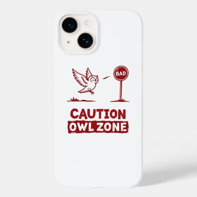  Caution Owl Zone – Playful Owl Phone Case Design (Back)