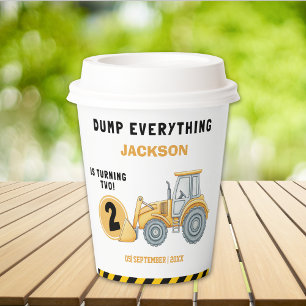 "Caution: Party Ahead! Construction Birthday Paper Cups
