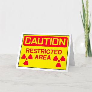 Caution Restricted Area Radiation Hazard Warning Card