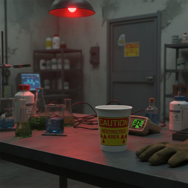Caution Restricted Area Radiation Hazard Warning Paper Cups (Creator Uploaded)