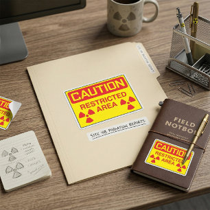 Caution Restricted Area Radiation Hazard Warning Square Sticker