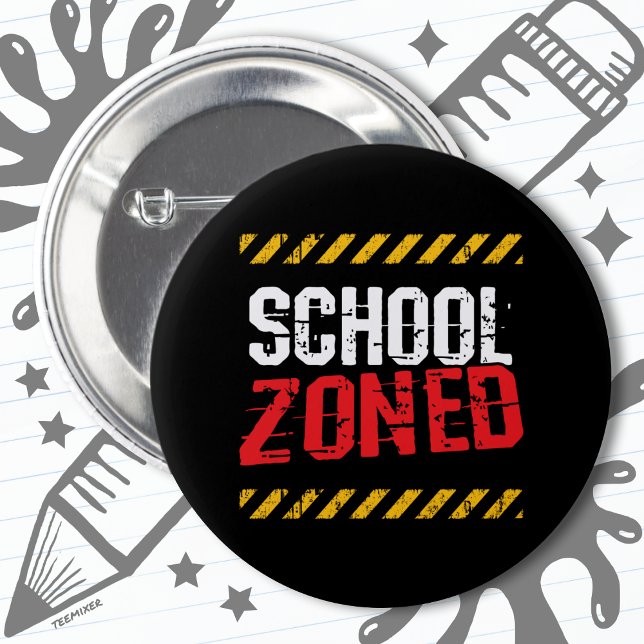 Caution School Zoned Traffic School Crossing Guard 6 Cm Round Badge (Creator Uploaded)