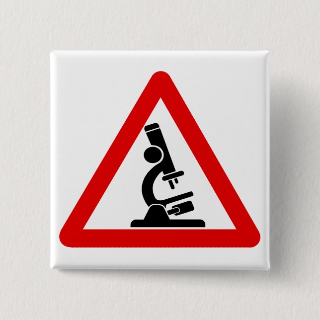 Caution:  SCIENCE! 15 Cm Square Badge (Front)