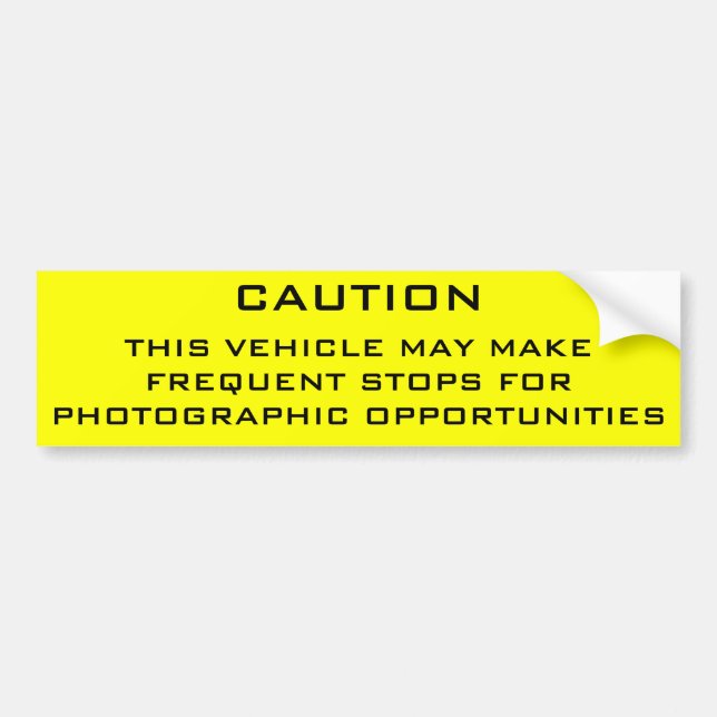 Caution Shutterbug Bumper Sticker (Front)