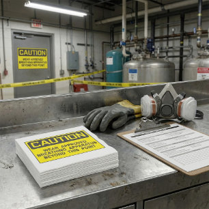 Caution Sign Wear Approved Breathing Apparatus  Napkin