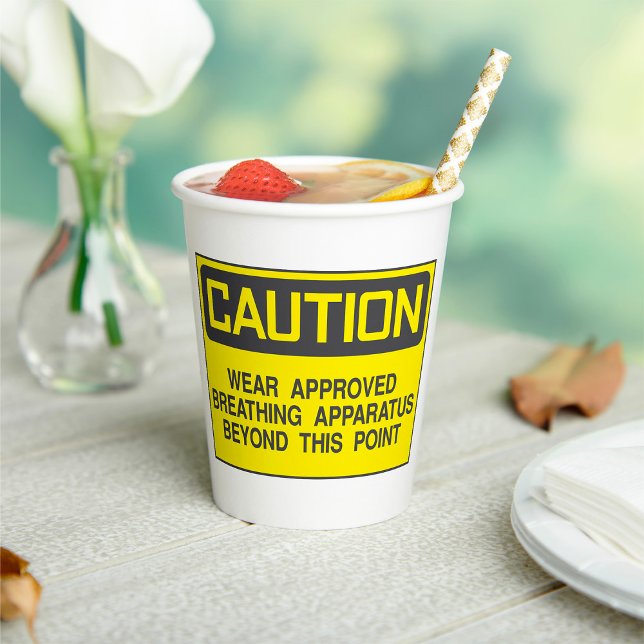 Caution Sign Wear Approved Breathing Apparatus  Paper Cups (Creator Uploaded)