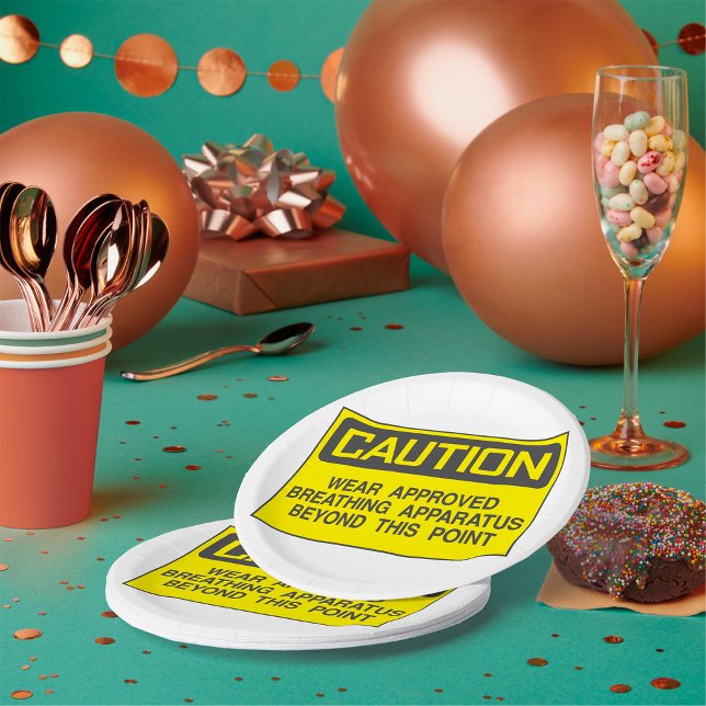 Caution Sign Wear Approved Breathing Apparatus  Paper Plate (Creator Uploaded)
